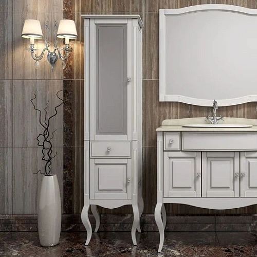 Шкаф-пенал Opadiris Лаура, белый без патины, левый Z0000012756 Шкаф-пенал Opadiris Лаура, белый без патины, левый Z0000012756