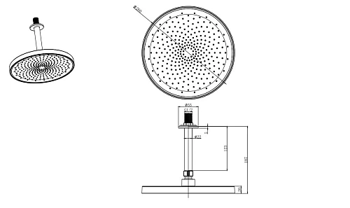Верхний душ Aquatek AQ2070MB черный матовый, встраиваемый Верхний душ Aquatek AQ2070MB черный матовый, встраиваемый