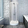 Душевой уголок Radomir Стронг 110х110 1-03-1-0-0-1821 стекла матовые, поддон с каркасом и сифоном, профиль белый