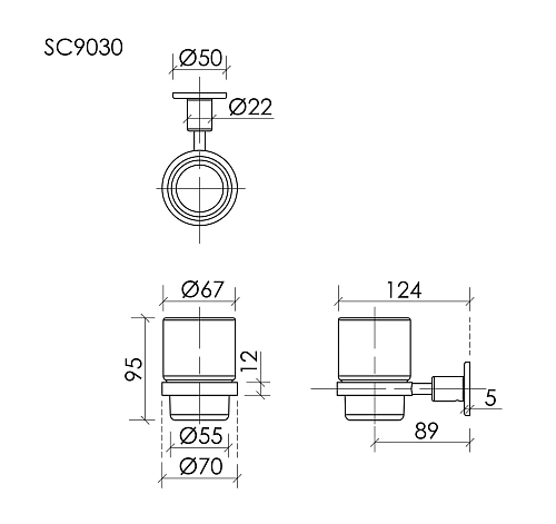 Стакан SANCOS Base SC9030BN брашированный никель Стакан SANCOS Base SC9030BN брашированный никель
