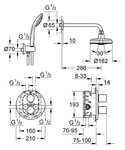 Душевая система Grohe Grohtherm 3000 Cosmopolitan 34399000 встраиваемая Душевая система Grohe Grohtherm 3000 Cosmopolitan 34399000 встраиваемая