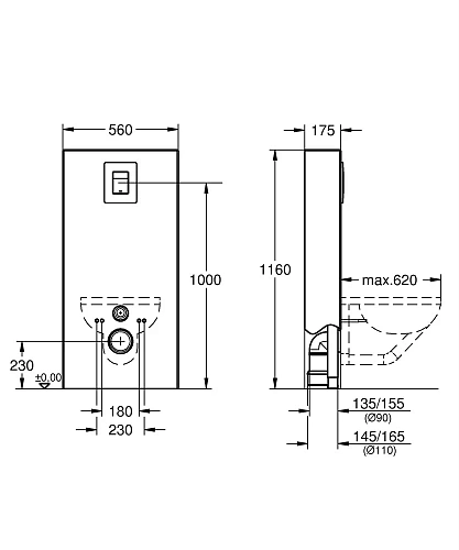Инсталляция для унитаза GROHE Solido Monobloc (39377XI0) черная Инсталляция для унитаза GROHE Solido Monobloc (39377XI0) черная