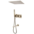 Душевая система ABBER Daheim AF8254G скрытого монтажа с изливом, термостат, золото матовое Душевая система ABBER Daheim AF8254G скрытого монтажа с изливом, термостат, золото матовое