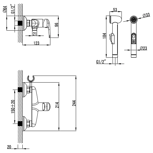 Гигиенический душ Lemark Pramen LM3318C, хром Гигиенический душ Lemark Pramen LM3318C, хром