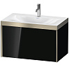 Картинка анонса товара «тумба с раковиной duravit xviu xv4610ob140p 80 см черный глянцевый»