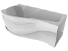 Картинка анонса товара «акриловая ванна timo vino vino1792l-ktvino17-spv1505-t-cm-t-bm 170x92 гидромассажная 6 джет, гидромассаж спины 3 джет»