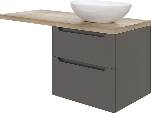 Тумба с раковиной STWORKI Берген 60 серая со светлой столешницей 122, Moduo 55 Leaf, L 549670 Тумба с раковиной STWORKI Берген 60 серая со светлой столешницей 122, Moduo 55 Leaf, L 549670
