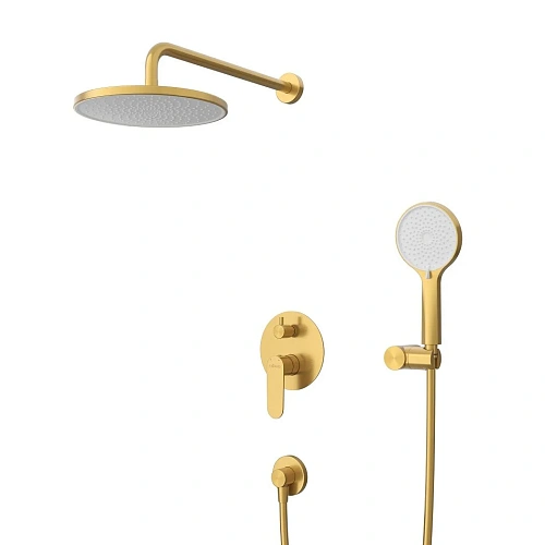 Душевая система CEZARES STYLUS-DSET-BORO встраиваемая, со шлангом, с держателем, брашированное золото Душевая система CEZARES STYLUS-DSET-BORO встраиваемая, со шлангом, с держателем, брашированное золото
