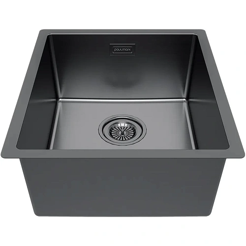 Кухонная мойка Paulmark YUNI 39 UN YU39-GM, вороненая сталь, 390х440мм Кухонная мойка Paulmark YUNI 39 UN YU39-GM, вороненая сталь, 390х440мм