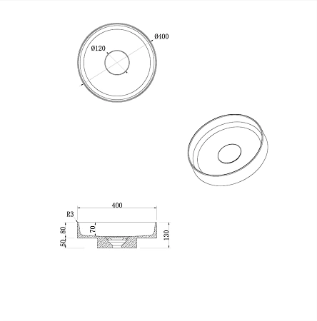 Раковина Boheme Corian 400x130 Calacatta 801-CLCT накладная Раковина Boheme Corian 400x130 Calacatta 801-CLCT накладная
