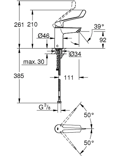 Смеситель для раковины GROHE Eurosmart S-Size (23984003) Смеситель для раковины GROHE Eurosmart S-Size (23984003)