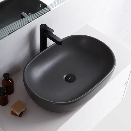 Раковина BelBagno BB1084-H311 600x420x140 серая матовая Раковина BelBagno BB1084-H311 600x420x140 серая матовая