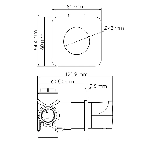 Переключатель потоков WasserKRAFT A272 на 2 выхода никель Переключатель потоков WasserKRAFT A272 на 2 выхода никель
