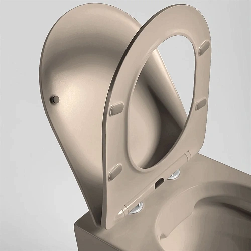 Унитаз подвесной Vincea Globo VT1-14SMC безободковый, цвет капучино мат., ультратонкое сиденье soft- Унитаз подвесной Vincea Globo VT1-14SMC безободковый, цвет капучино мат., ультратонкое сиденье soft-