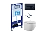 Комплект унитаза SET Aquatek ЕВРОПА-045 4в1 с инсталляцией, креплением, клавишей смыва и сиденьем микролифт