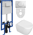 Комплект Унитаз подвесной STWORKI Ларвик 5512 безободковый с микролифтом + Система инсталляции для у 588969