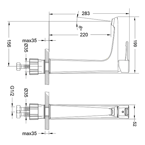 Смеситель для раковины Lemark Evitta LM0509C, хром Смеситель для раковины Lemark Evitta LM0509C, хром