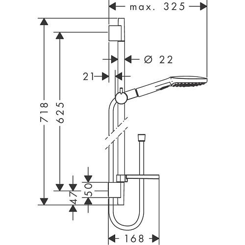 Душевой гарнитур Hansgrohe Raindance Select E 120 3jet/Unica S Puro Set 26620000 Душевой гарнитур Hansgrohe Raindance Select E 120 3jet/Unica S Puro Set 26620000