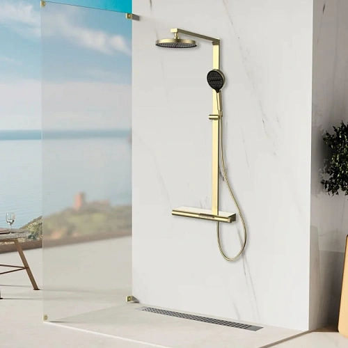 Душевая система Vincea Aspire VSFS-4AS1BG с изливом, брашированное золото Душевая система Vincea Aspire VSFS-4AS1BG с изливом, брашированное золото