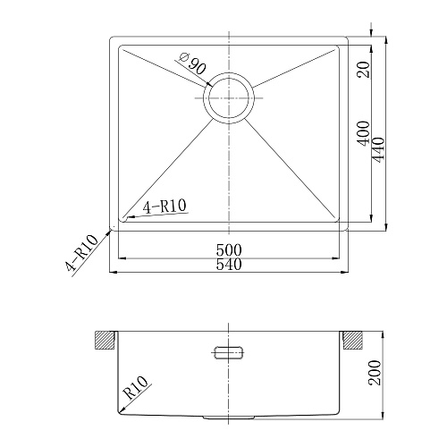 Кухонная мойка Lemark OLANGA 540 из нержавеющей стали, графит 9936127 Кухонная мойка Lemark OLANGA 540 из нержавеющей стали, графит 9936127