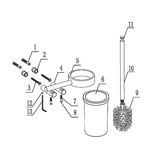 Ершик для унитаза ABBER Osten 316 AA1832BST сталь брашированная Ершик для унитаза ABBER Osten 316 AA1832BST сталь брашированная