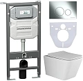 Комплект унитаза Ceramica Nova Сет 4 в 1 инсталляция с кнопкой и шумоизоляцией CN3007_1001CH_1000 Комплект унитаза Ceramica Nova Сет 4 в 1 инсталляция с кнопкой и шумоизоляцией CN3007_1001CH_1000