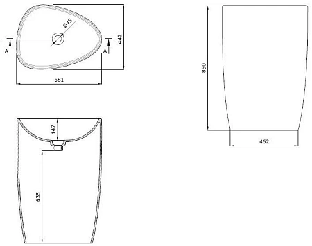 Раковина Allen Brau Infinity 4.21016.20 белый глянец Раковина Allen Brau Infinity 4.21016.20 белый глянец