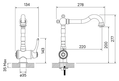 Смеситель для кухни IDDIS Oldie (OLDBRL0i05) Смеситель для кухни IDDIS Oldie (OLDBRL0i05)