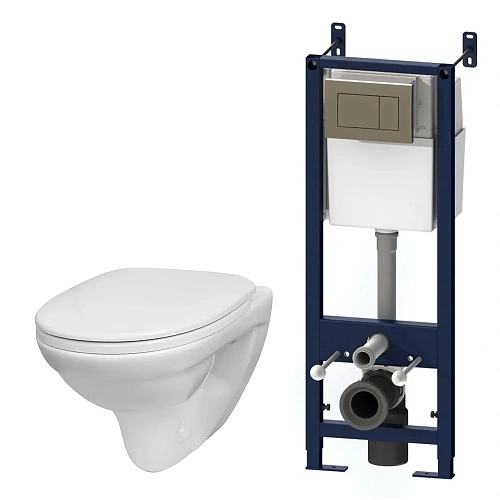 Комплект: инсталляция с подвесным унитазом, с сиденьем и клавишей AM.PM Sense IS3741738 Комплект: инсталляция с подвесным унитазом, с сиденьем и клавишей AM.PM Sense IS3741738