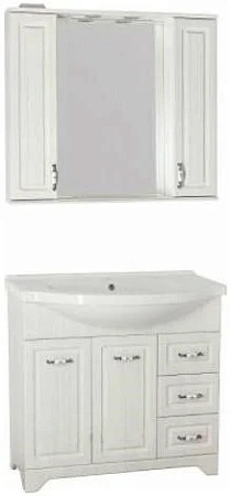 Зеркальный шкаф Style Line Олеандр-2 90/С, рельеф пастель ЛС-00000484 Зеркальный шкаф Style Line Олеандр-2 90/С, рельеф пастель ЛС-00000484