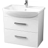 Тумба под раковину DREJA ALDA, 65 см, подвесная/напольная, 2 ящика, с опорами, белый глянец 99.0604