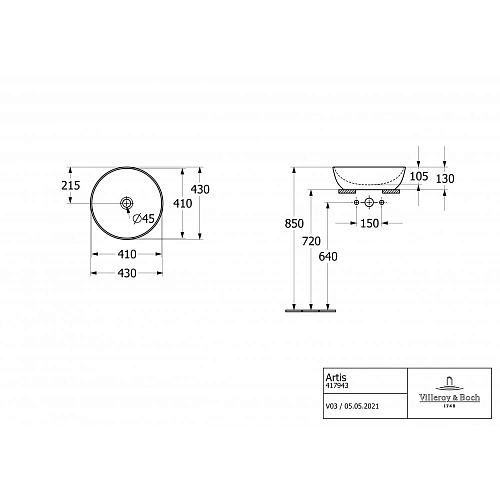 Раковина Villeroy & Boch Artis 417943R1 альпийский белый Раковина Villeroy & Boch Artis 417943R1 альпийский белый