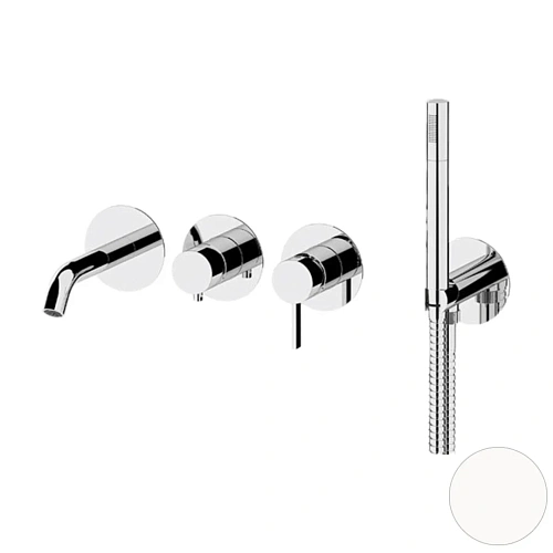 Смеситель для ванны Remer Metrica MC53D2PBO, белый матовый Смеситель для ванны Remer Metrica MC53D2PBO, белый матовый