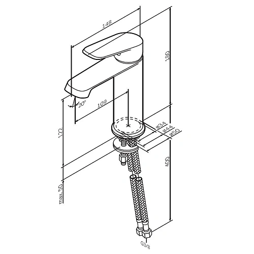 Смеситель для раковины AM.PM Func F8F02100 хром Смеситель для раковины AM.PM Func F8F02100 хром