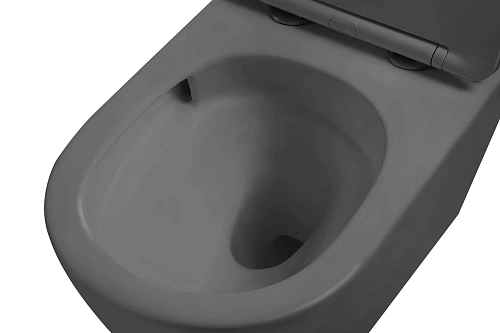 Унитаз подвесной Vincea Globo VT1-14TMA Tornado, антрацит матовый, ультратонкое soft-close сиденье Унитаз подвесной Vincea Globo VT1-14TMA Tornado, антрацит матовый, ультратонкое soft-close сиденье