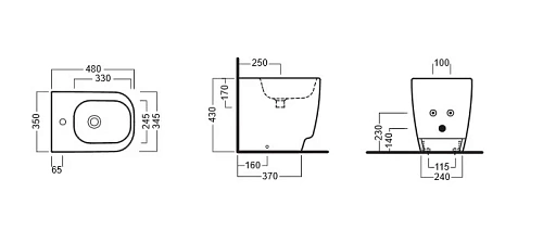 Биде напольное HATRIA FUSION 48 YXC901 Биде напольное HATRIA FUSION 48 YXC901