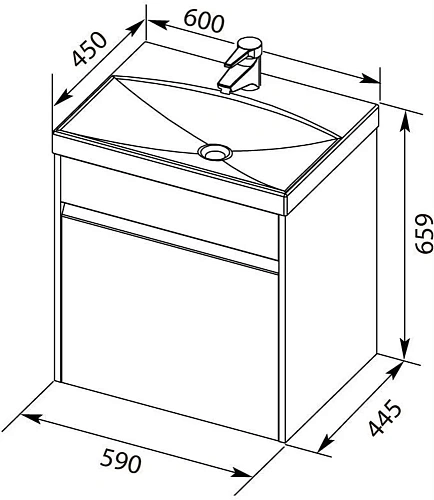 Тумба под раковину Aquanet Палермо 60 белый 00203934 Тумба под раковину Aquanet Палермо 60 белый 00203934