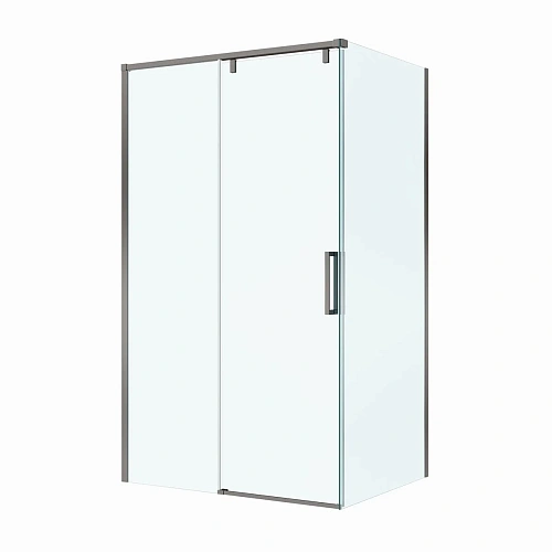 Душевой уголок BelBagno SOFT_CLOSE-1-AH-1-120/80-C-GM 120x80 см, профиль оружейная сталь, стекло прозрачное Душевой уголок BelBagno SOFT_CLOSE-1-AH-1-120/80-C-GM 120x80 см, профиль оружейная сталь, стекло прозрачное