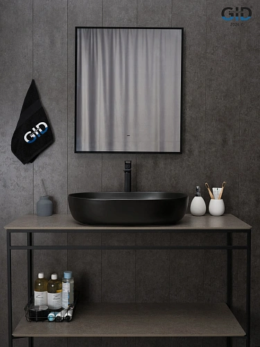 Раковина Gid Bm1348 53355 накладная черная матовая 61x41x13.5 Раковина Gid Bm1348 53355 накладная черная матовая 61x41x13.5