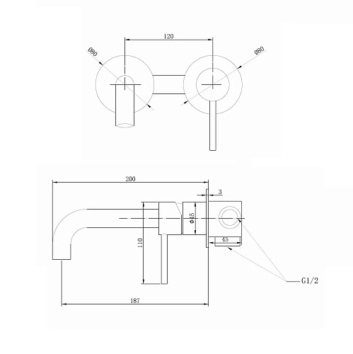 Смеситель для раковины ABBER Wasser Kreis AF8112NG скрытого монтажа, никель Смеситель для раковины ABBER Wasser Kreis AF8112NG скрытого монтажа, никель