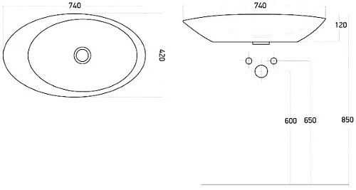 Раковина STWORKI 75 3074-KL 575171 Раковина STWORKI 75 3074-KL 575171