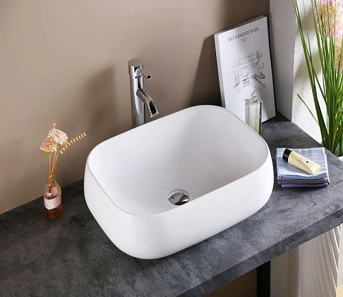 Раковина CeramaLux 9243 накладная, белый Раковина CeramaLux 9243 накладная, белый