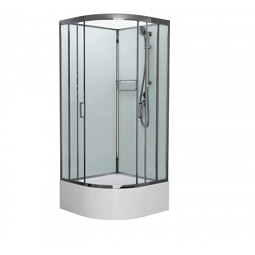 Душевая кабина Frank F409/2 М Brilliant без крыши полированный хром профиль матовое стекло 90x90 201 20103 Душевая кабина Frank F409/2 М Brilliant без крыши полированный хром профиль матовое стекло 90x90 201 20103