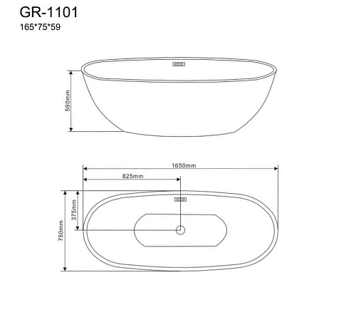 Ванна отдельностоящая GROSSMAN GR-1101 (165x75x59) Ванна отдельностоящая GROSSMAN GR-1101 (165x75x59)