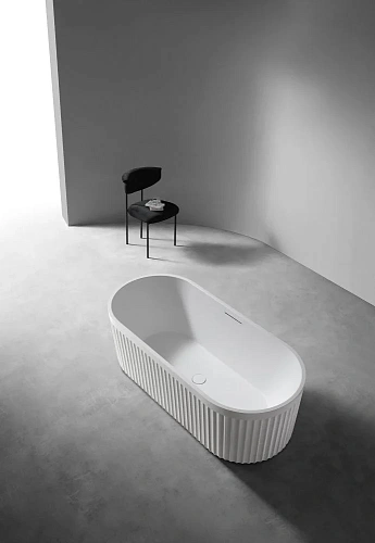 Ванна отдельностоящая ABBER AM9925 170x75 универсальная, белая матовая, искусственный камень Ванна отдельностоящая ABBER AM9925 170x75 универсальная, белая матовая, искусственный камень