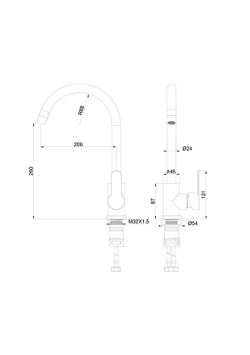 Смеситель для кухни Wonzon & Woghand белый матовый (WW-AE4554-MW) Смеситель для кухни Wonzon & Woghand белый матовый (WW-AE4554-MW)