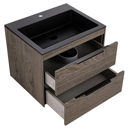 Тумба под раковину Vincea Chiara 2D 600 подвесная, 2 выкатных ящика soft-close, R.Oak VMC-2C2600RO Тумба под раковину Vincea Chiara 2D 600 подвесная, 2 выкатных ящика soft-close, R.Oak VMC-2C2600RO