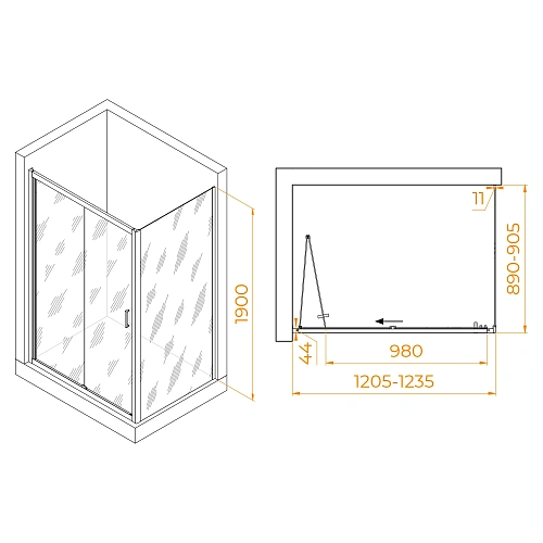 Душевой уголок RGW PA-142B (PA-21B+Z-050-5B) 1200x900 мм 060814229-14 Душевой уголок RGW PA-142B (PA-21B+Z-050-5B) 1200x900 мм 060814229-14