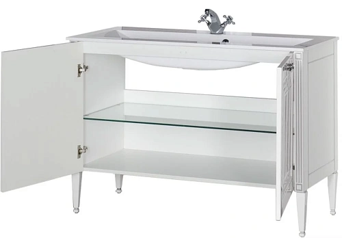 Тумба под раковину Aquanet Паола 120 белый/серебро 00181763 Тумба под раковину Aquanet Паола 120 белый/серебро 00181763