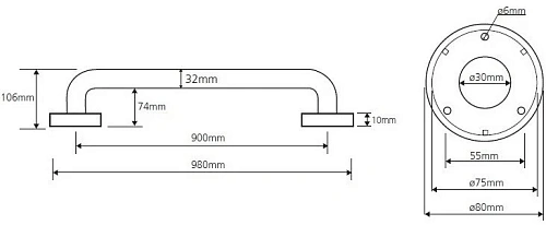 Поручень Bemeta HELP program 301100902 Поручень Bemeta HELP program 301100902